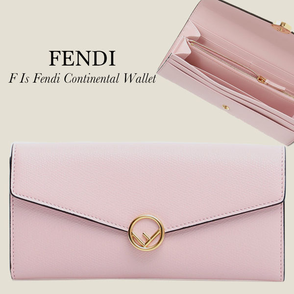 フェンディ偽物  F is Fendi レザー 長財布 8M0251A18BF01KW パウダーピンク